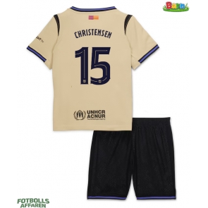 Barcelona Andreas Christensen #15 Bortaställ Barn 2025-26 Kortärmad (+ Korta byxor)